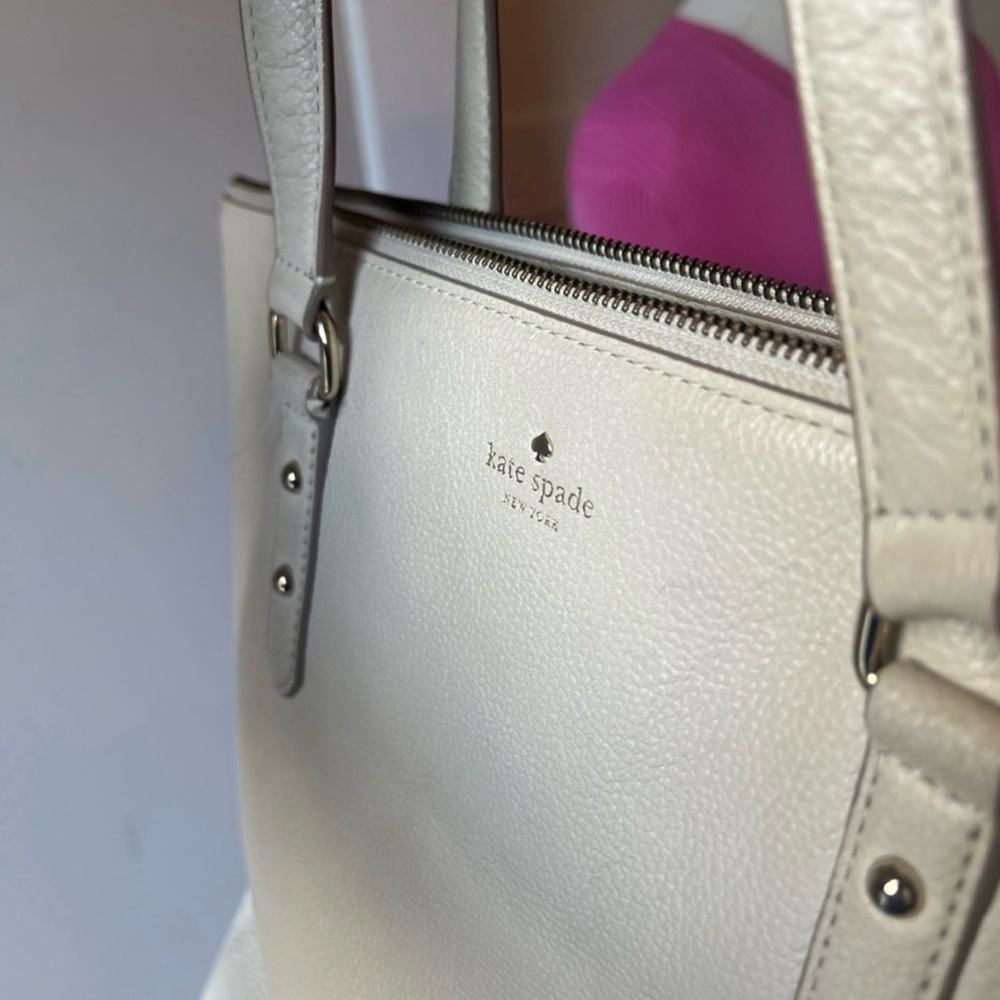 Kate Spade Off-White Leather Tote - Picture 1 of 6